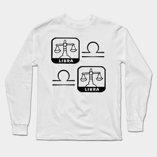 Libra Birth Sign - Black Long Sleeve T-Shirt